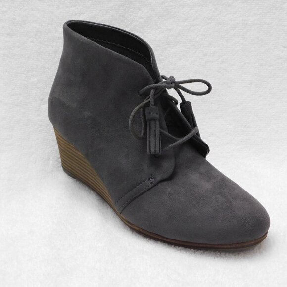 W538 Dr. Scholl's Gray Women's Dakota Fabric Closed Toe Ankle Fashion Boots 6 M - Picture 1 of 4